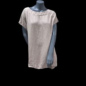 Bryn Walker Tapioca 100% Linen Tunic Style Top Lagenlook Size Small Sleeveless